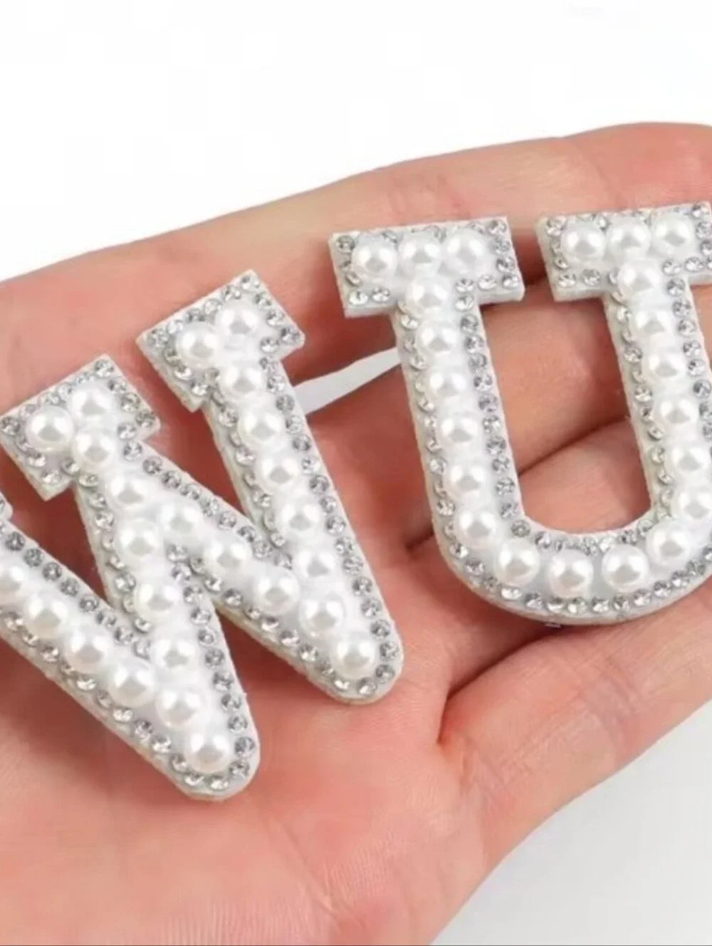 Pearl Embellished Alphabet Wall Letters - White